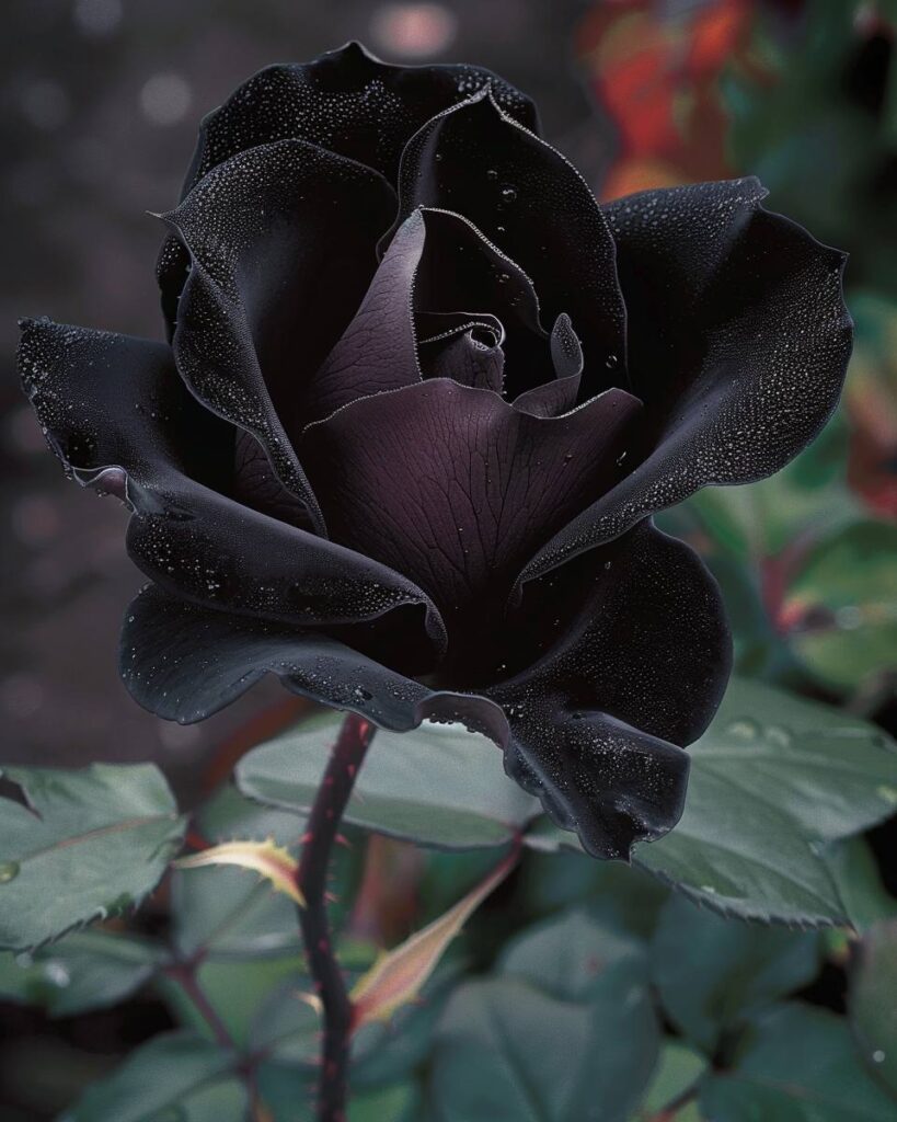 Black Rose (Rosa spp. 'Black Baccara')