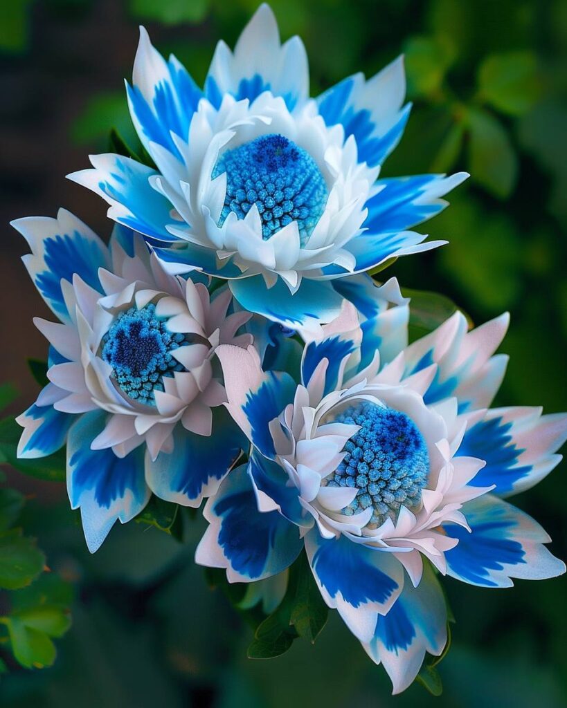 Blue and White Dahlia (Dahlia pinnata)