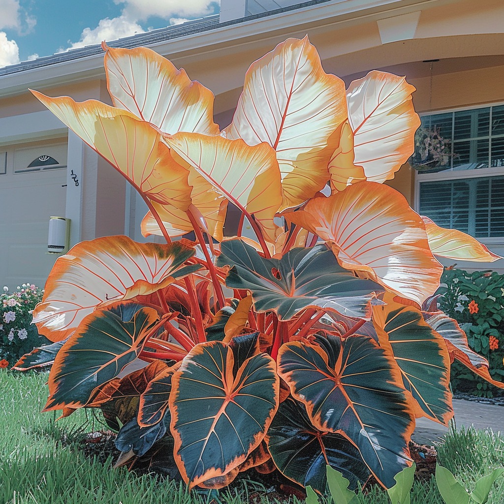 Orange Caladium plant