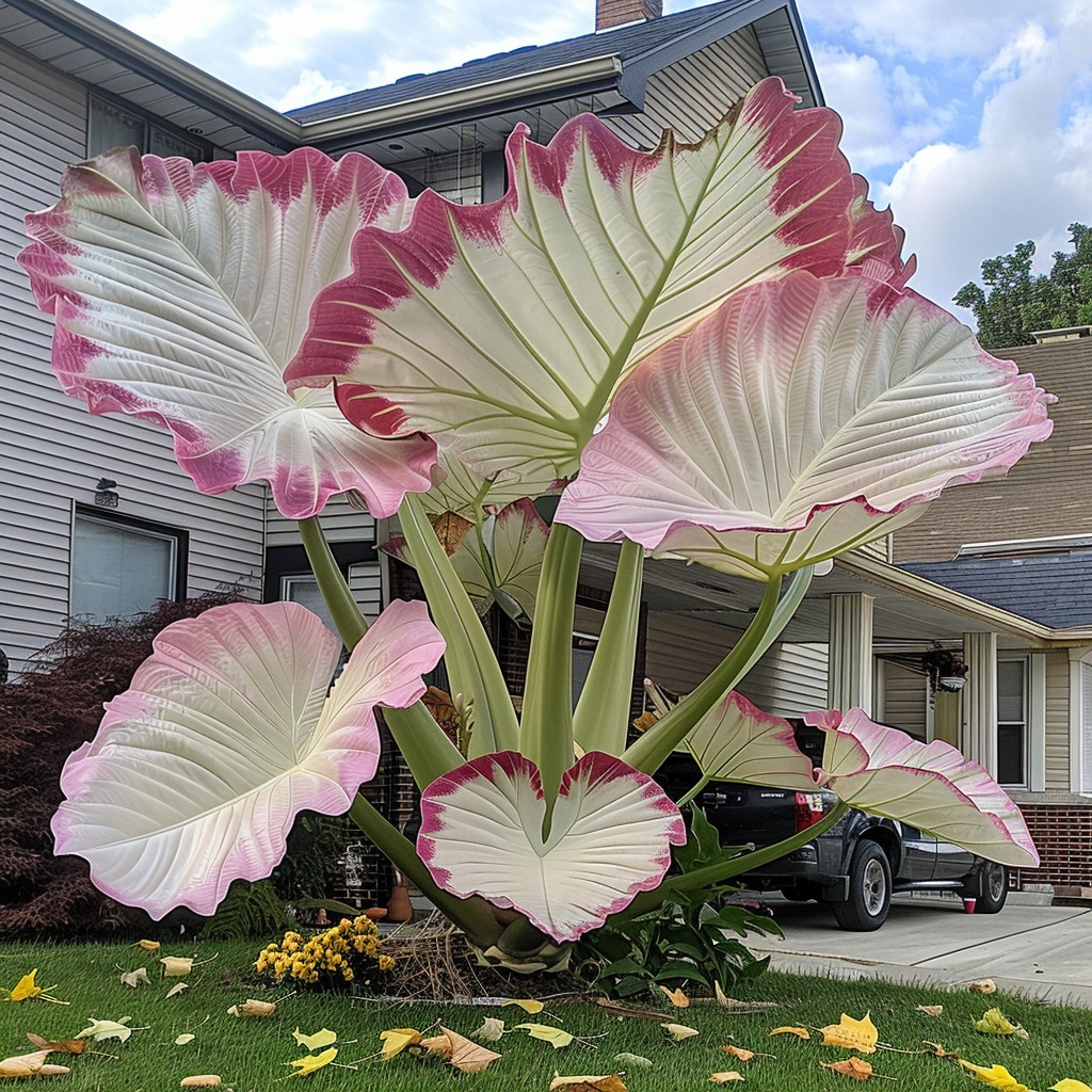 Pink giant Caladiums from bulbs