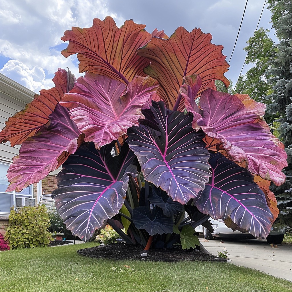 Purple elephant ear (Colocasia esculenta)