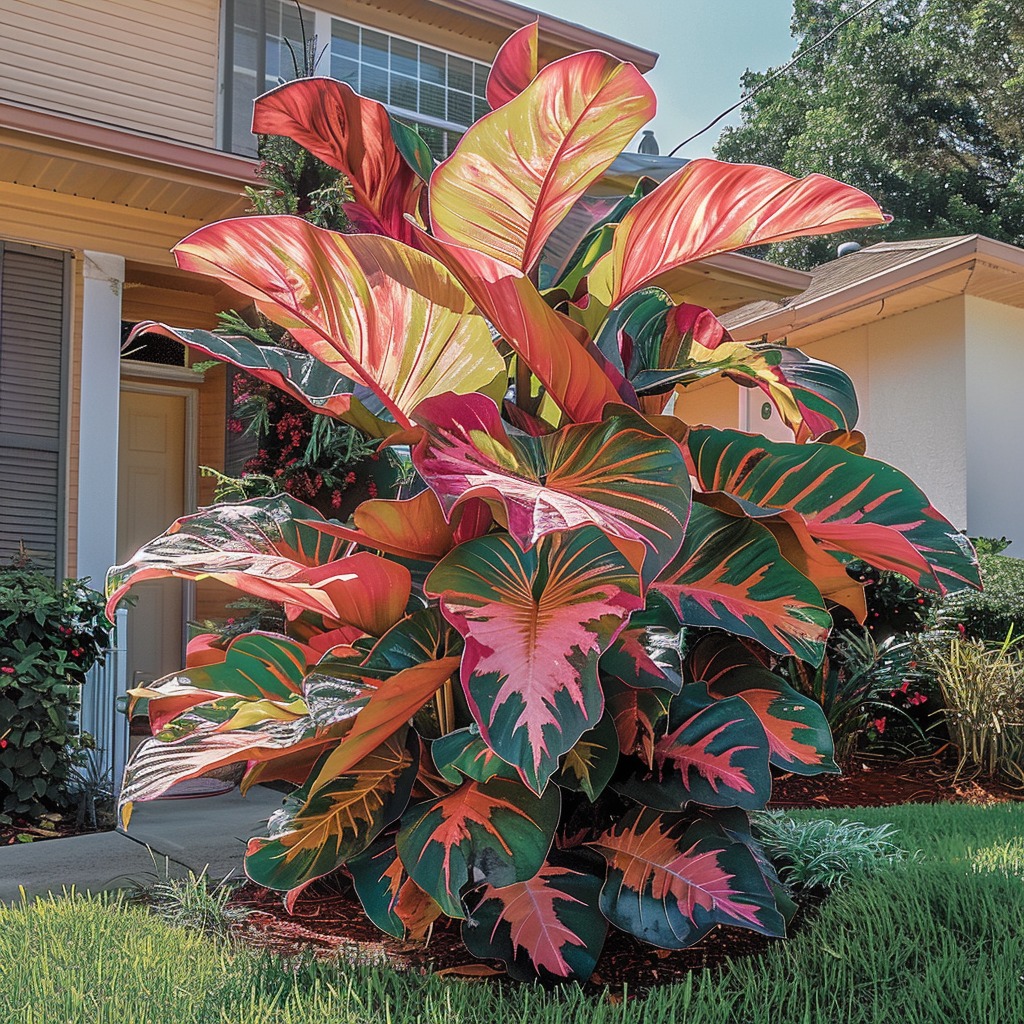 Caladium 'Tropical Sunset'