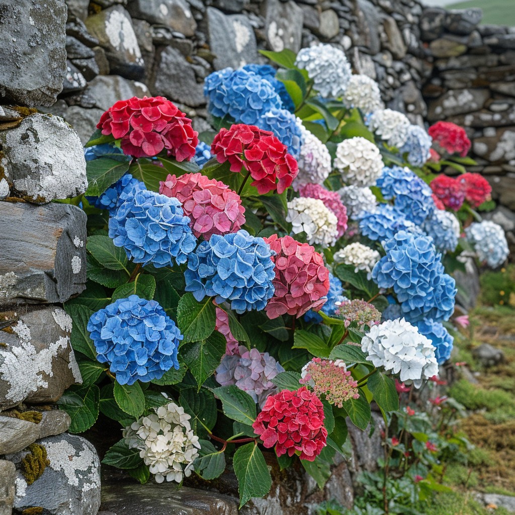 Hydrangea macrophylla 'Patriot Pride'