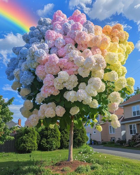 Hydrangea macrophylla 'Rainbow Delight'