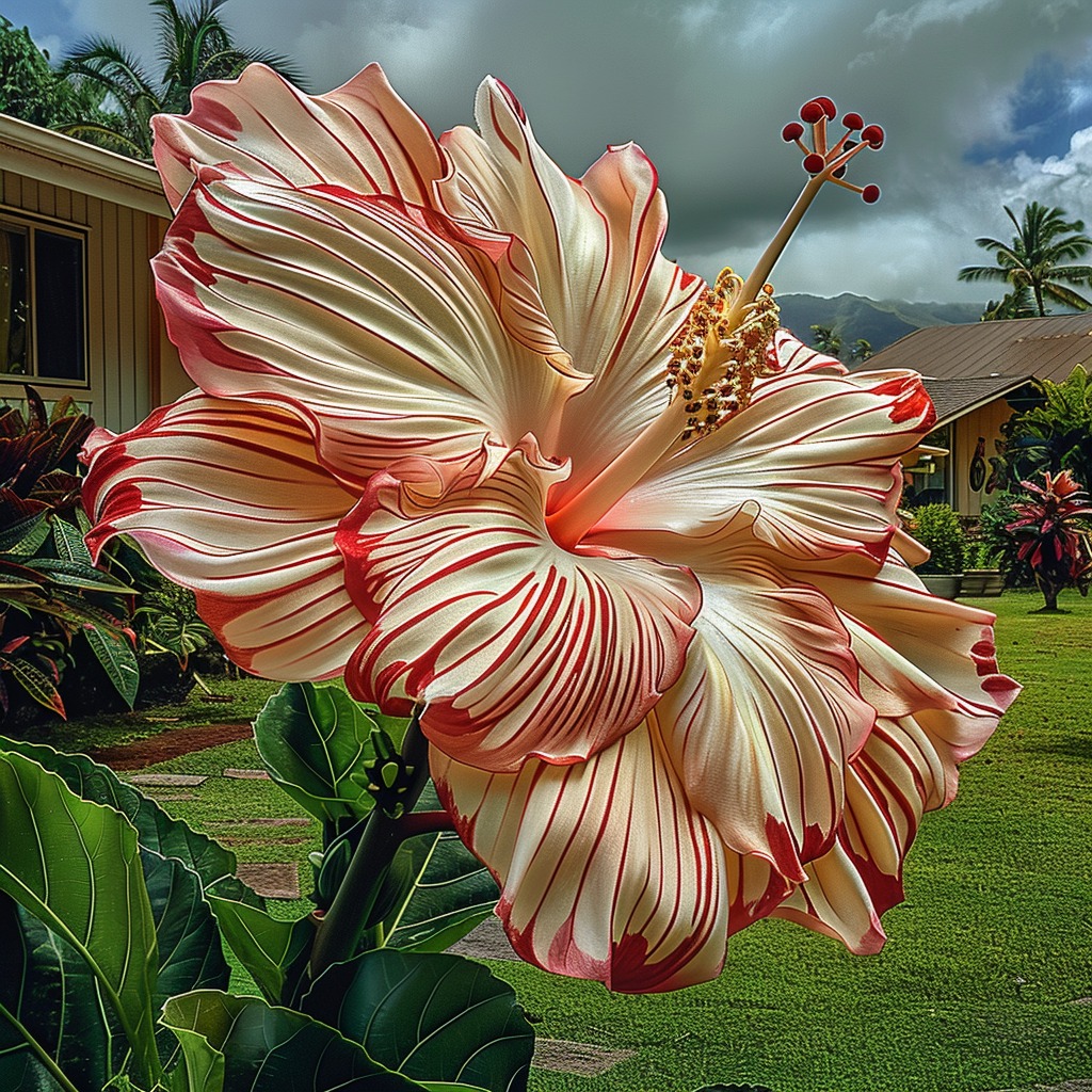 Magnificent Tropical Hibiscus Bloom