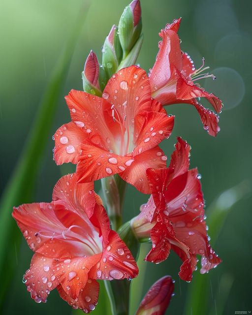 Red Gladiolus (Gladiolus hortulanus)