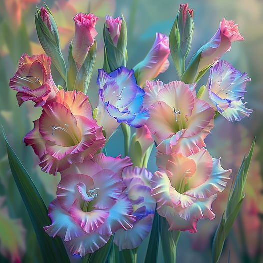 Ruffled Gladiolus (Gladiolus 'Ruffled Beauty')