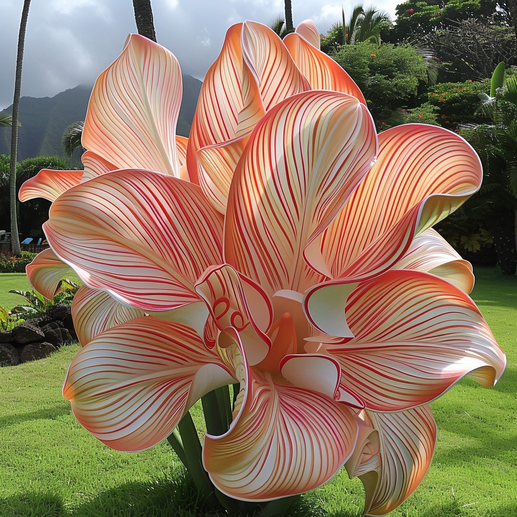 Striped Amaryllis (Hippeastrum 'Striped Beauty')