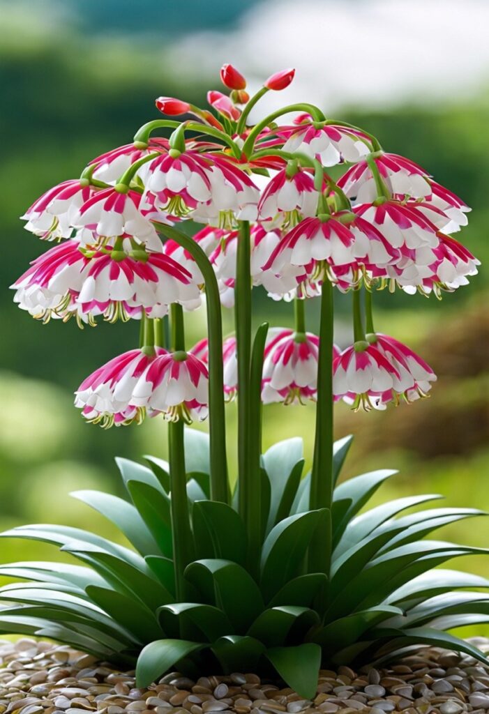 White Lily of the Valley Flowers with Green Leaves in Bloom