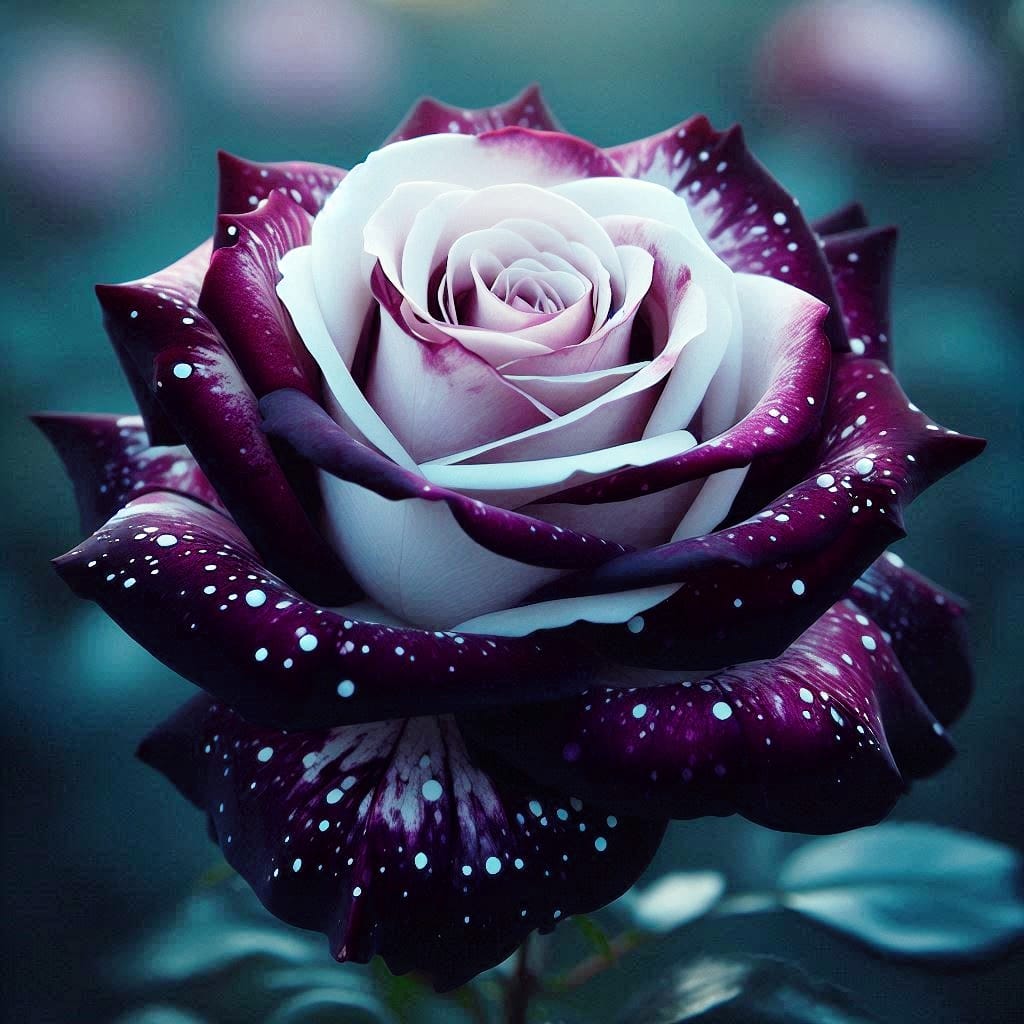 Elegant Purple Rose with White Accents