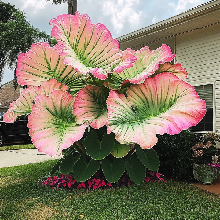 Colocasia Gigantea 'Thailand Giant Strain' in a Residential Garden