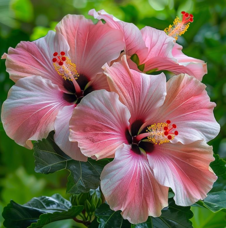 Light Pink Hibiscus Flowers