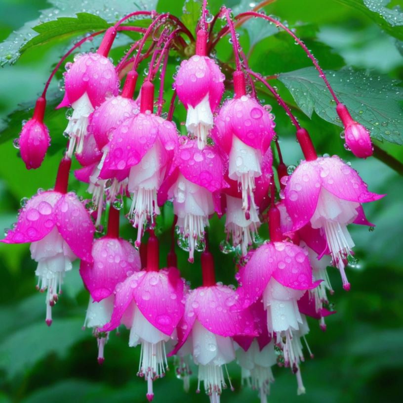 Lilium Pink Bell Flowers with Dew Drops