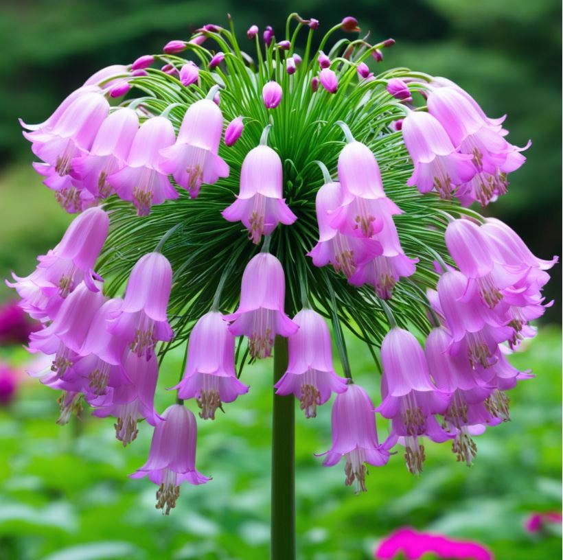 Purple Lily of the Valley in a spherical arrangement of delicate bell-shaped blooms