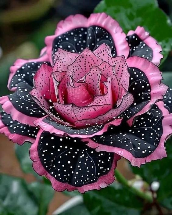  A close-up of a spotted rose, showcasing its intricate pattern.