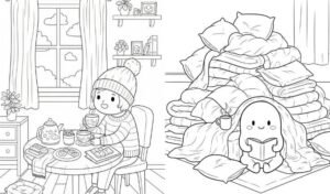 Cozy Time Coloring Pages