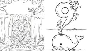 number 9 coloring pages
