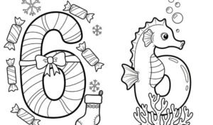 number 6 coloring pages