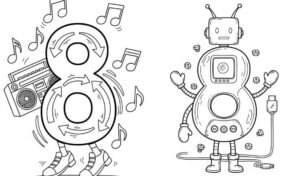 number 8 coloring pages