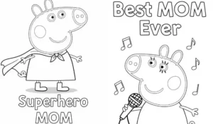 Peppa Pig Mother’s Day coloring pages