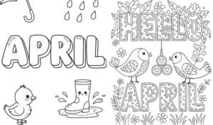april coloring pages for kids