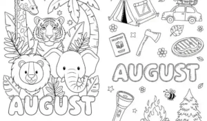 august coloring pages for kids