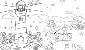 beach coloring pages