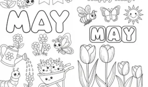 may coloring pages for kids